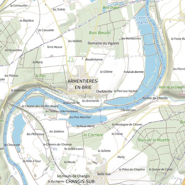 Plan cartographique de Europa Carp Étang Chef De Ville