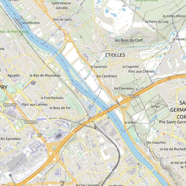 Plan cartographique de Evry