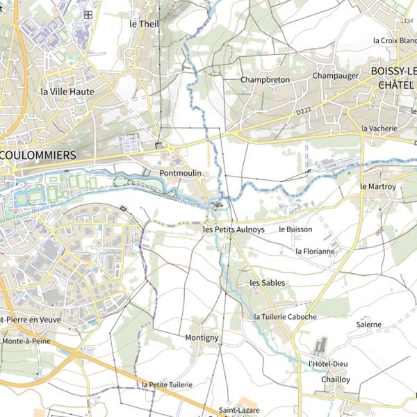 Plan cartographique de Fausse rivière du Grand Morin