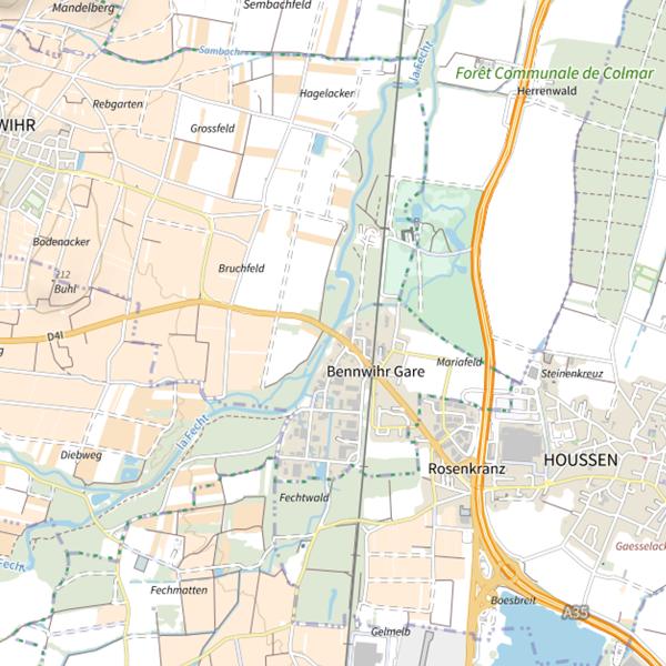 Plan cartographique de Fecht confluence