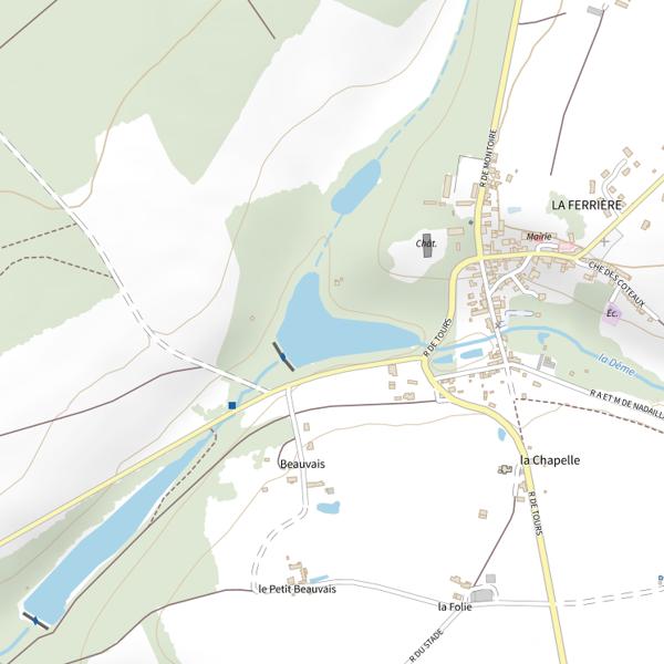 Plan cartographique de Ferrière Plan d'Eau de la Ferrière