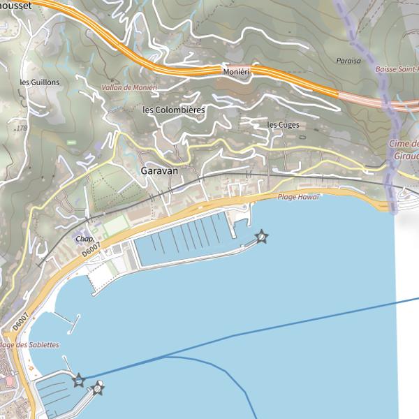 Plan cartographique de Fish and Ships Tackle Pro Menton