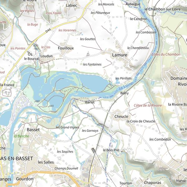 Plan cartographique de Fleuve Loire : parcours