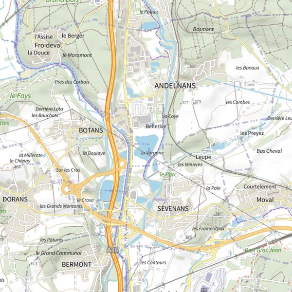 Plan cartographique de Float tube - Étang Bellerive