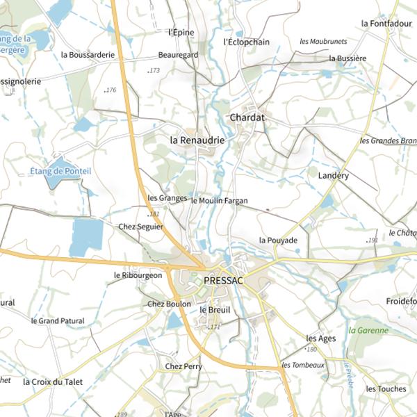 Plan cartographique de Frayere De Moulin Fargan