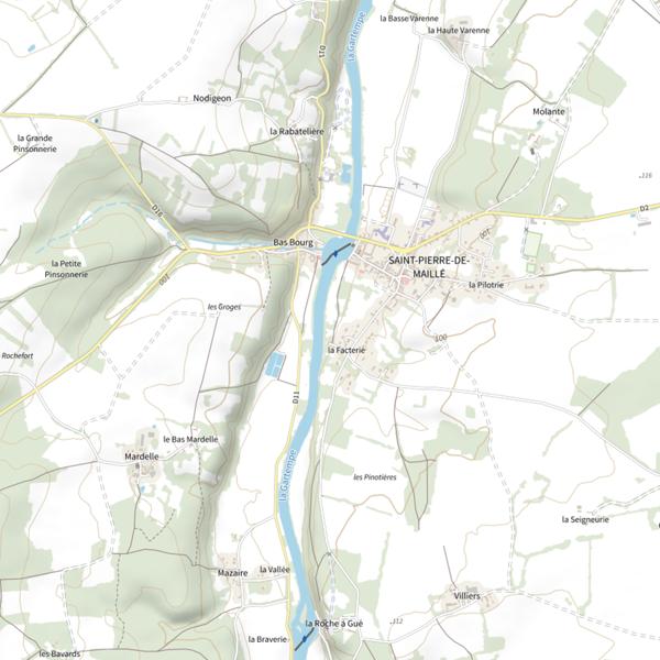 Plan cartographique de Frayere de St Pierre de Maillé