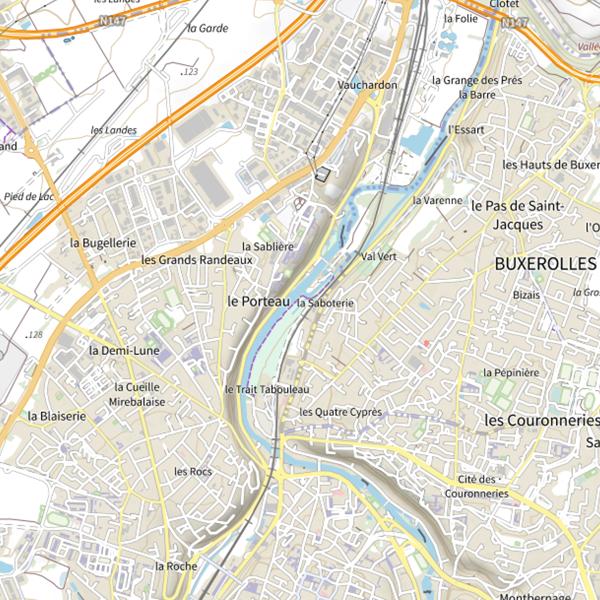 Plan cartographique de Frayère des Près de la Doue
