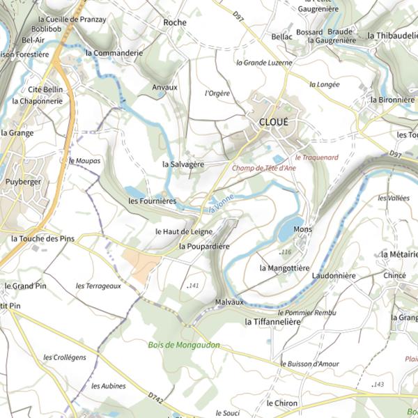 Plan cartographique de Frayère du Près de la Grève