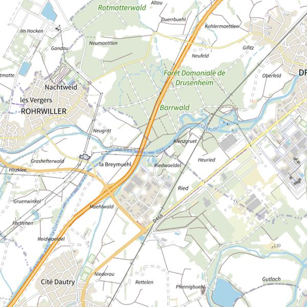 Plan cartographique de Frayère du Ried