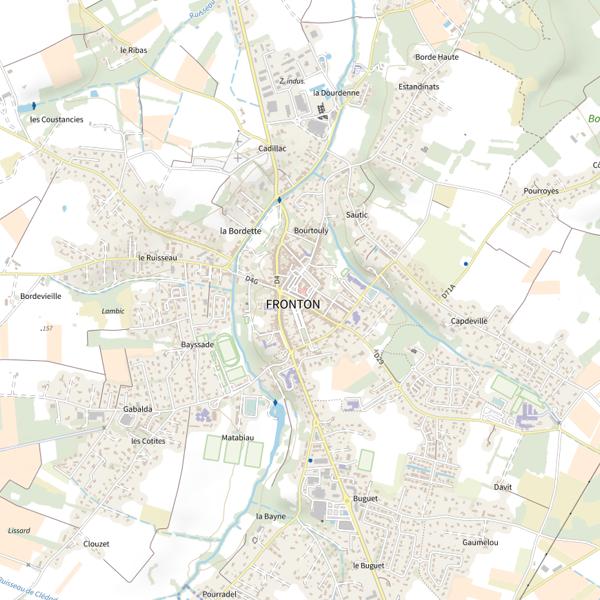 Plan cartographique de Fronton