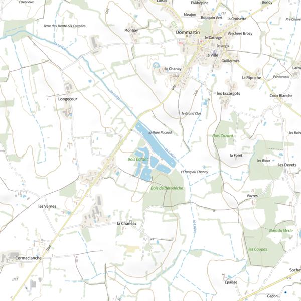 Plan cartographique de Fun'Gliss Étang du Chanay