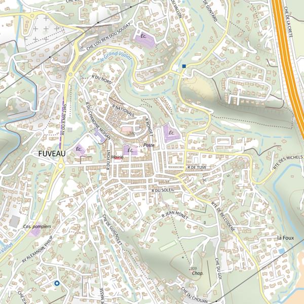 Plan cartographique de Fuveau / Rousset