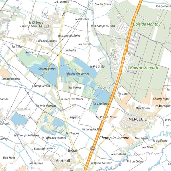 Plan cartographique de G12- Étang aux écrevisses