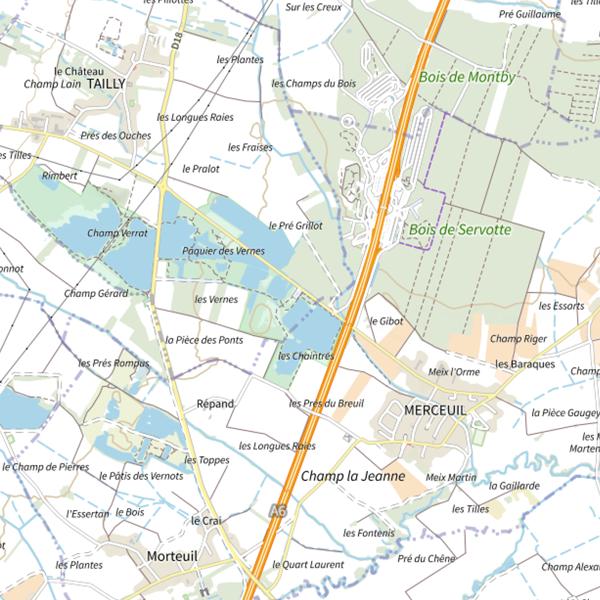 Plan cartographique de G16 - L'Étang des carpistes