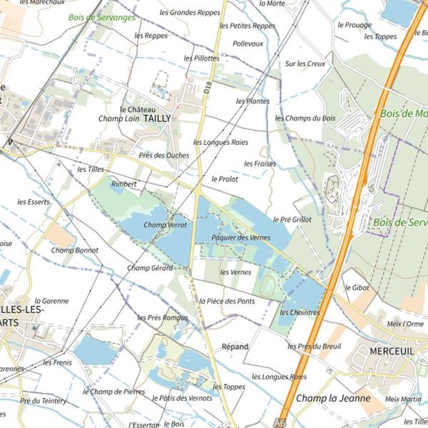 Plan cartographique de G3 - Étang des Phragmites