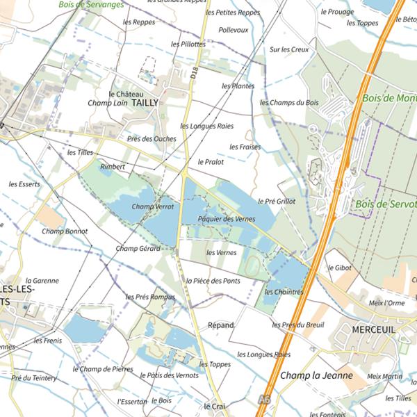 Plan cartographique de G5 - Étang Panoramique