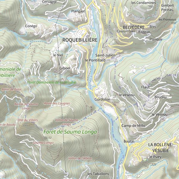 Plan cartographique de Gordolasque