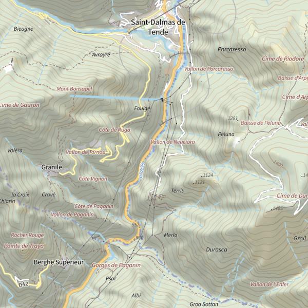 Plan cartographique de Gorges de Paganin