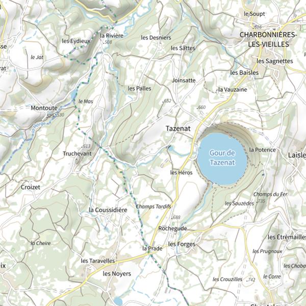 Plan cartographique de Gour de Tazenat