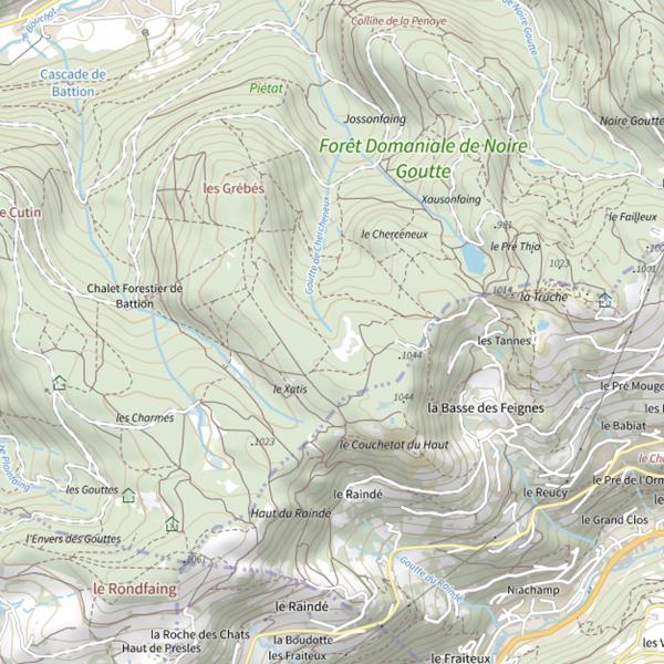 Plan cartographique de Goutte de Chercheneux