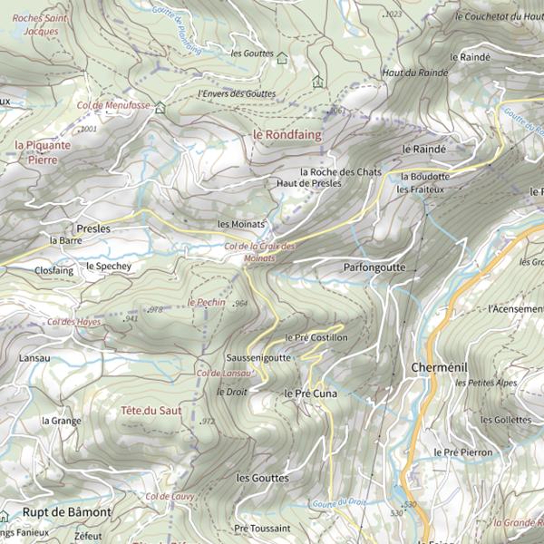 Plan cartographique de Goutte de Parfongoutte