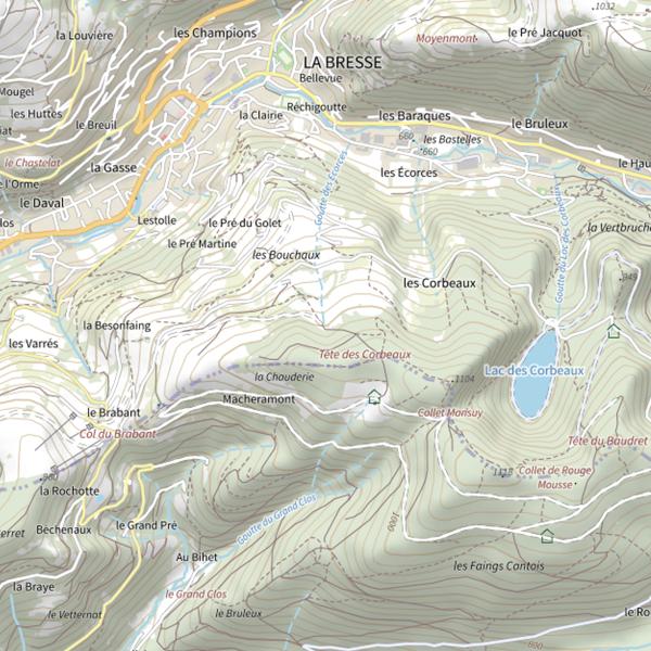 Plan cartographique de Goutte des Ecorces