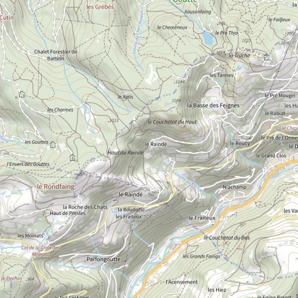 Plan cartographique de Goutte du Bas