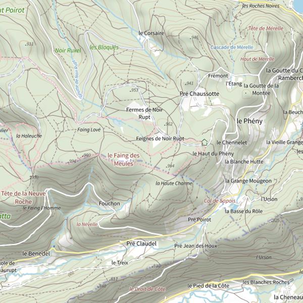 Plan cartographique de Goutte du Noir Rupt