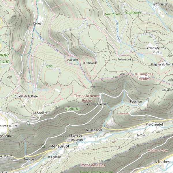 Plan cartographique de Goutte du Roulier