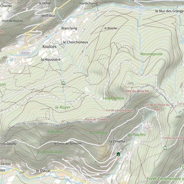 Plan cartographique de Goutte le Longfoigneux