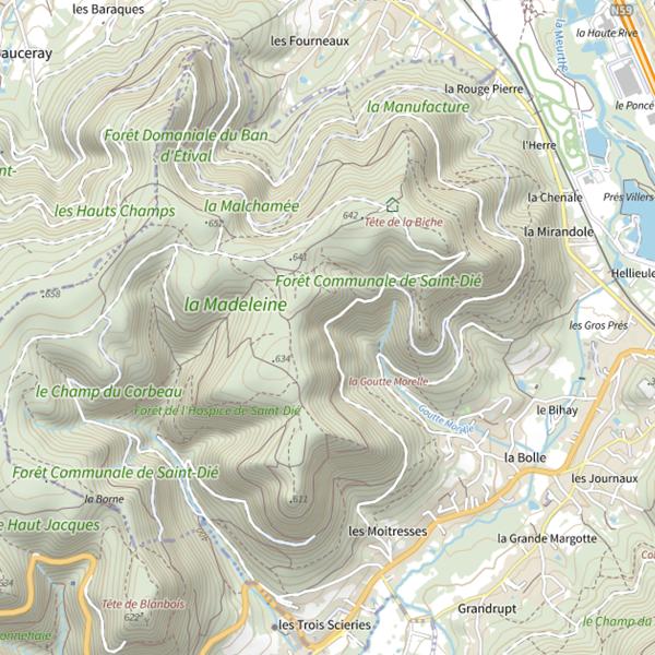 Plan cartographique de Goutte Morelle