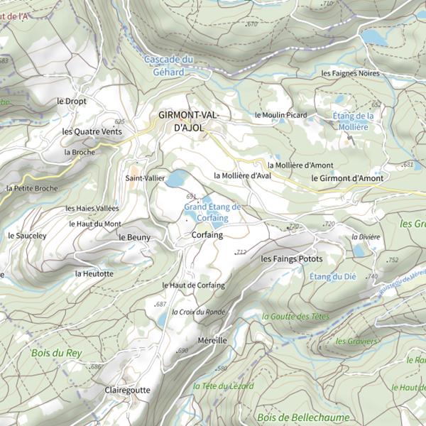 Plan cartographique de Grand Étang de Corfaing