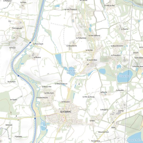 Plan cartographique de Grand étang des Etanchets