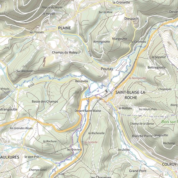 Plan cartographique de Grand Étang du Breux