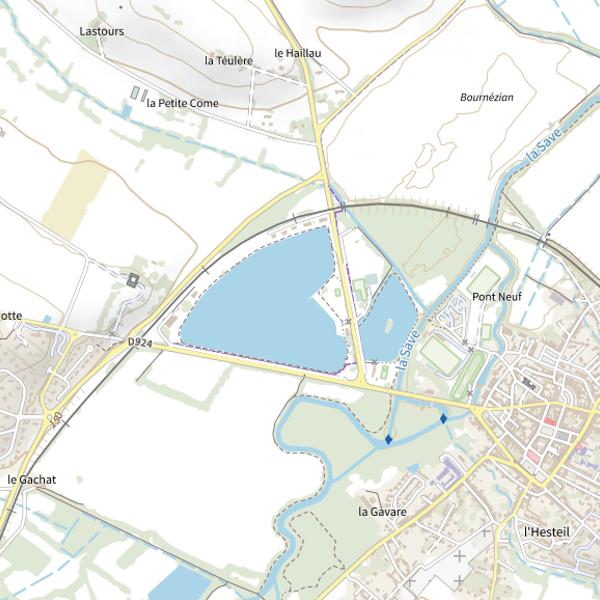 Plan cartographique de Grand lac de l'Isle-Jourdain