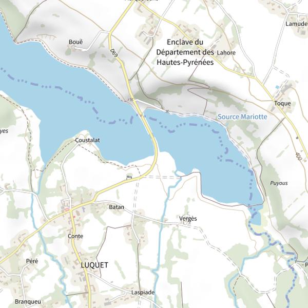 Plan cartographique de Grand lac du Gabas