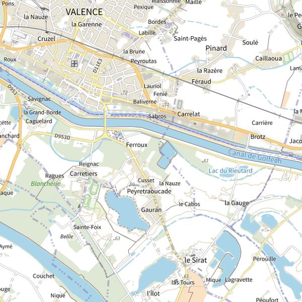 Plan cartographique de Gravel Pit Lake