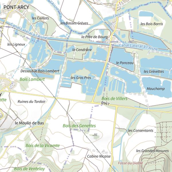 Plan cartographique de Gravière 1 des Gros Prés
