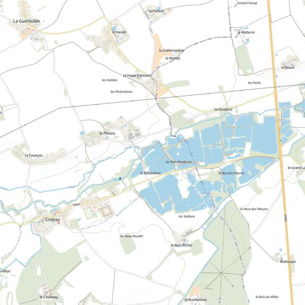 Plan cartographique de Gravière 1 des Prés Baudouin