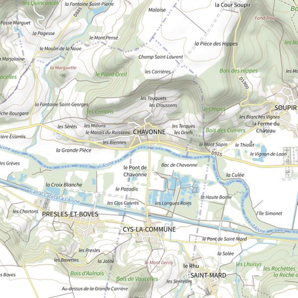 Plan cartographique de Gravière 3 des Longues Raies (Aisne)