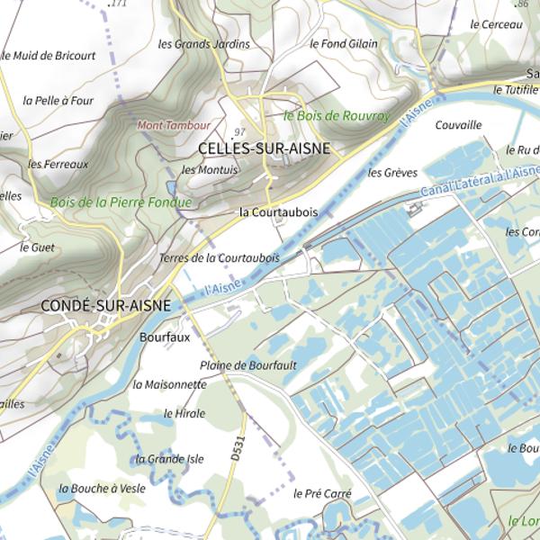 Plan cartographique de Gravière 6 des Grèves