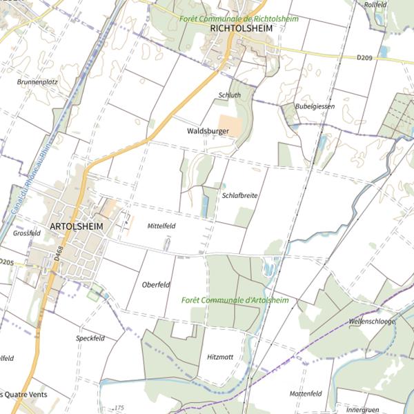 Plan cartographique de Gravière Association Foncière