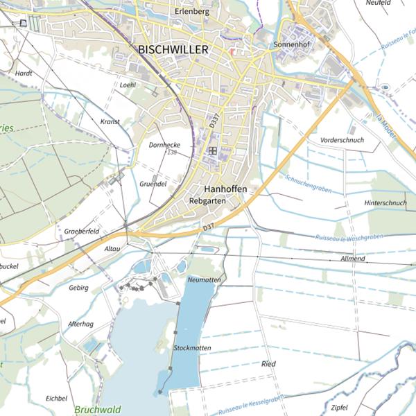 Plan cartographique de Graviere de Bischwiller
