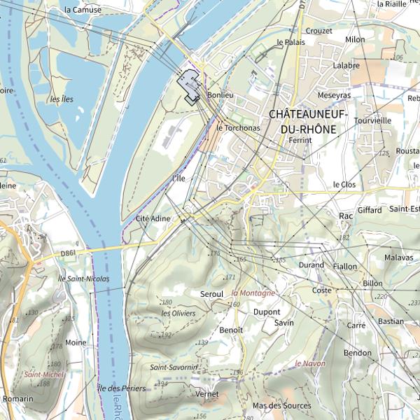 Plan cartographique de Gravière de Chateauneuf