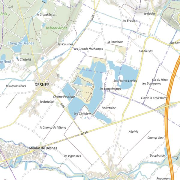 Plan cartographique de Gravière de Desnes