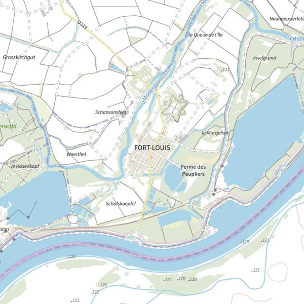 Plan cartographique de Graviere de Fort Louis