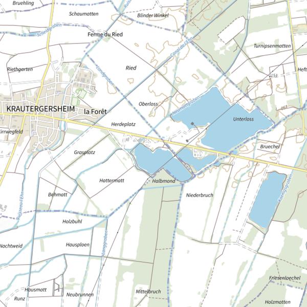Plan cartographique de Gravière de Krautergersheim