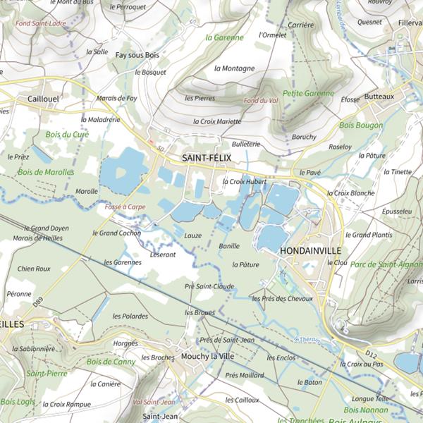 Plan cartographique de Gravière de la Bosse