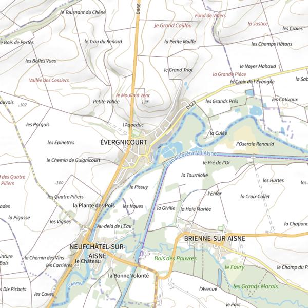 Plan cartographique de Gravière de la Queue des Barbettes (Aisne)