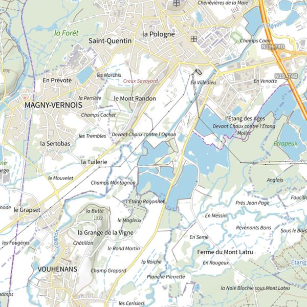 Plan cartographique de Gravière de la Route des Salines Lure